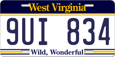 WV license plate 9UI834
