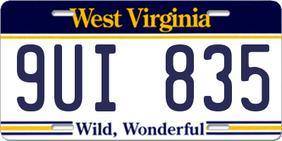 WV license plate 9UI835