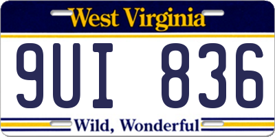 WV license plate 9UI836