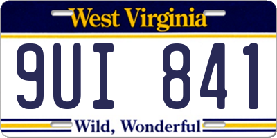 WV license plate 9UI841
