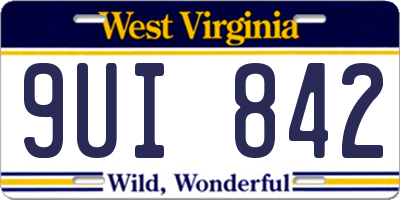 WV license plate 9UI842