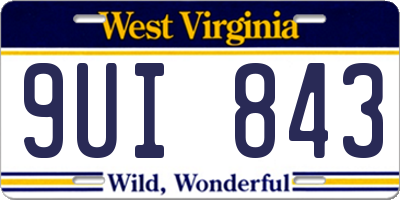 WV license plate 9UI843