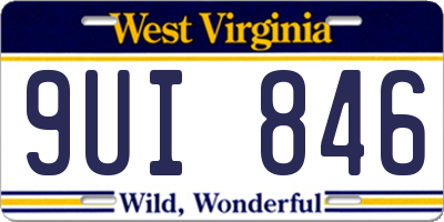 WV license plate 9UI846