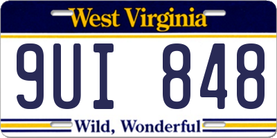 WV license plate 9UI848