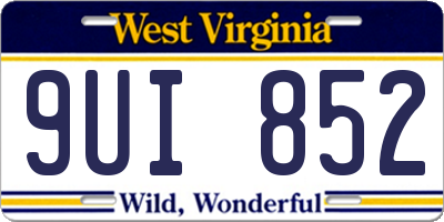 WV license plate 9UI852
