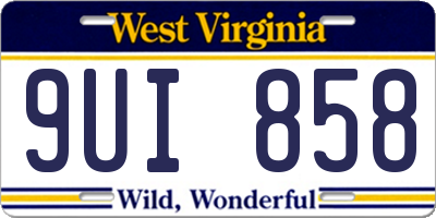 WV license plate 9UI858