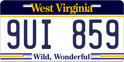 WV license plate 9UI859