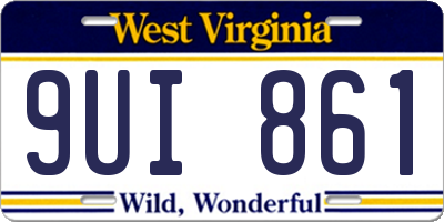 WV license plate 9UI861