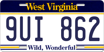 WV license plate 9UI862