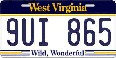 WV license plate 9UI865