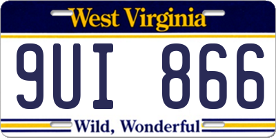 WV license plate 9UI866