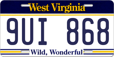 WV license plate 9UI868