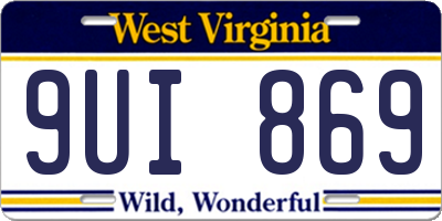 WV license plate 9UI869