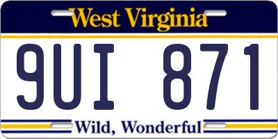 WV license plate 9UI871