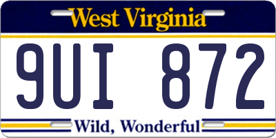 WV license plate 9UI872