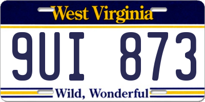 WV license plate 9UI873