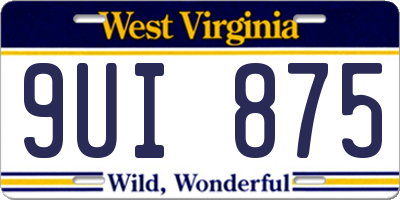 WV license plate 9UI875