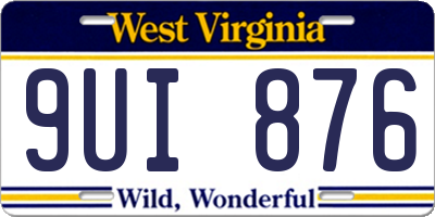 WV license plate 9UI876