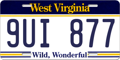 WV license plate 9UI877