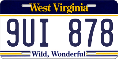 WV license plate 9UI878