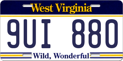 WV license plate 9UI880