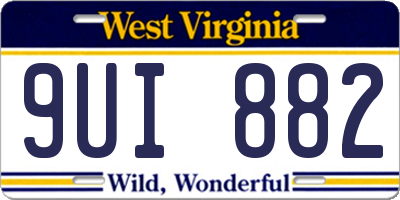 WV license plate 9UI882