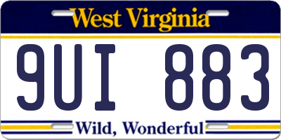 WV license plate 9UI883
