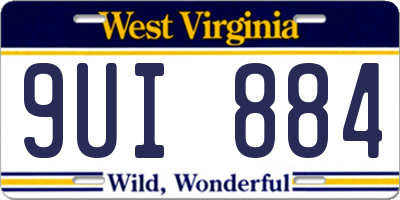 WV license plate 9UI884