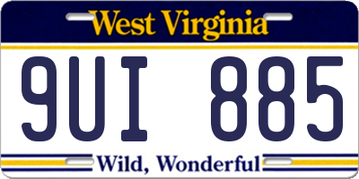 WV license plate 9UI885