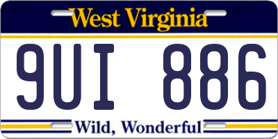 WV license plate 9UI886