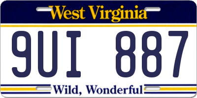 WV license plate 9UI887