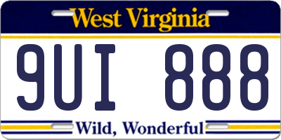 WV license plate 9UI888
