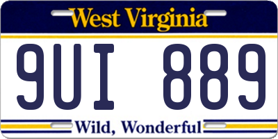 WV license plate 9UI889