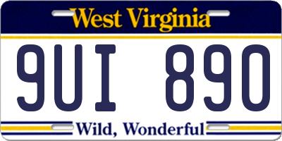 WV license plate 9UI890