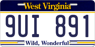WV license plate 9UI891