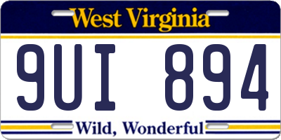 WV license plate 9UI894