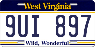 WV license plate 9UI897