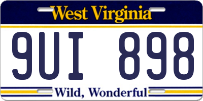 WV license plate 9UI898