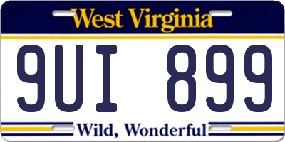 WV license plate 9UI899
