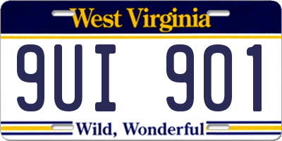 WV license plate 9UI901