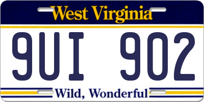 WV license plate 9UI902