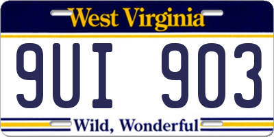 WV license plate 9UI903