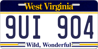 WV license plate 9UI904