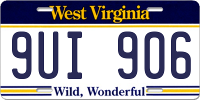 WV license plate 9UI906