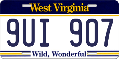 WV license plate 9UI907