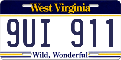 WV license plate 9UI911