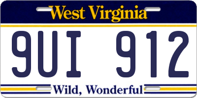 WV license plate 9UI912