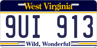 WV license plate 9UI913