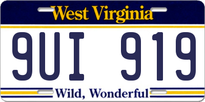 WV license plate 9UI919
