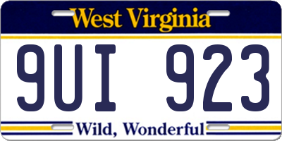 WV license plate 9UI923